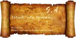 Istvánfy Aranka névjegykártya